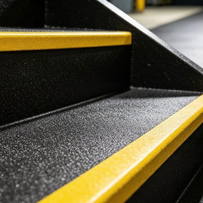 Anti-Slip Stair Treads Anti-Slip Stair Treads with Safety Yellow Nosings